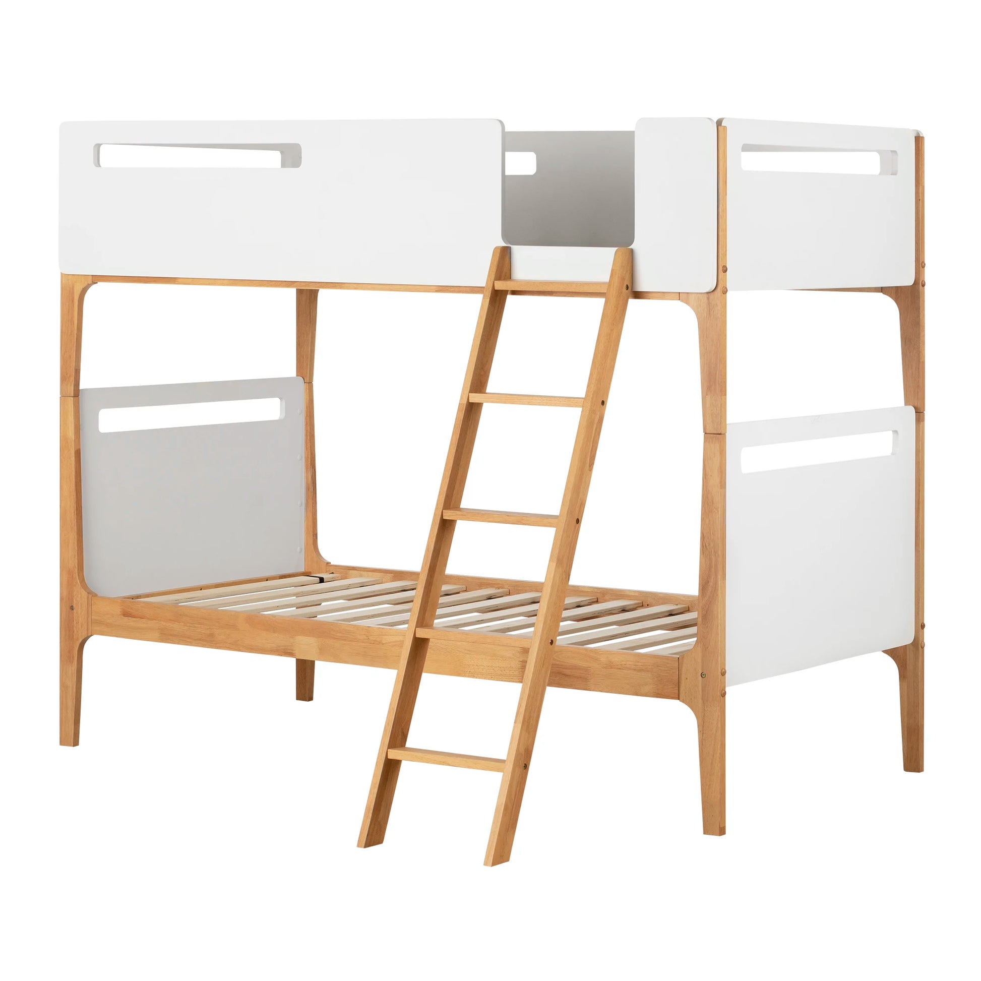 South Shore Bebble Modern Bunk Bed White And Natural