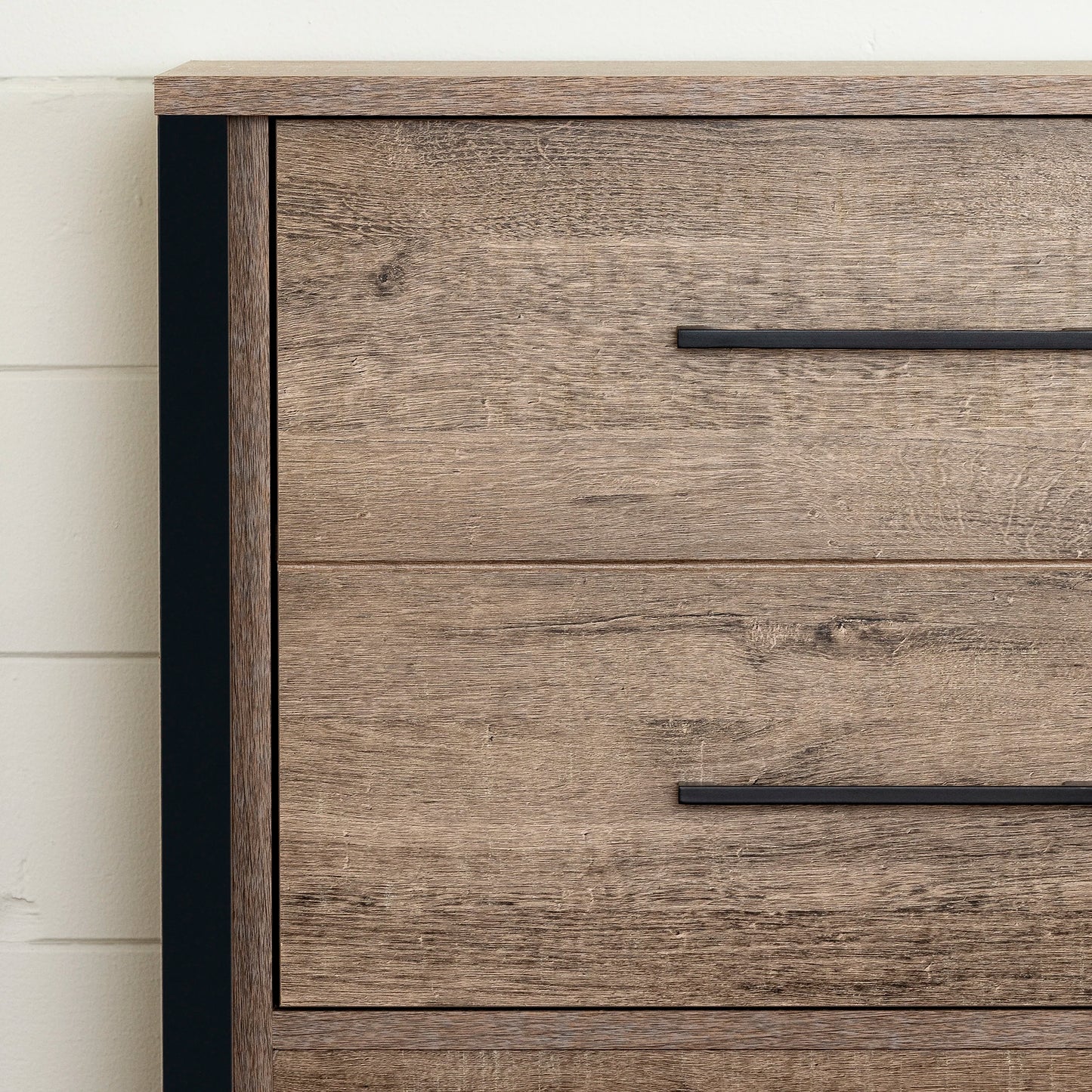 Weathered Oak and Matte Black