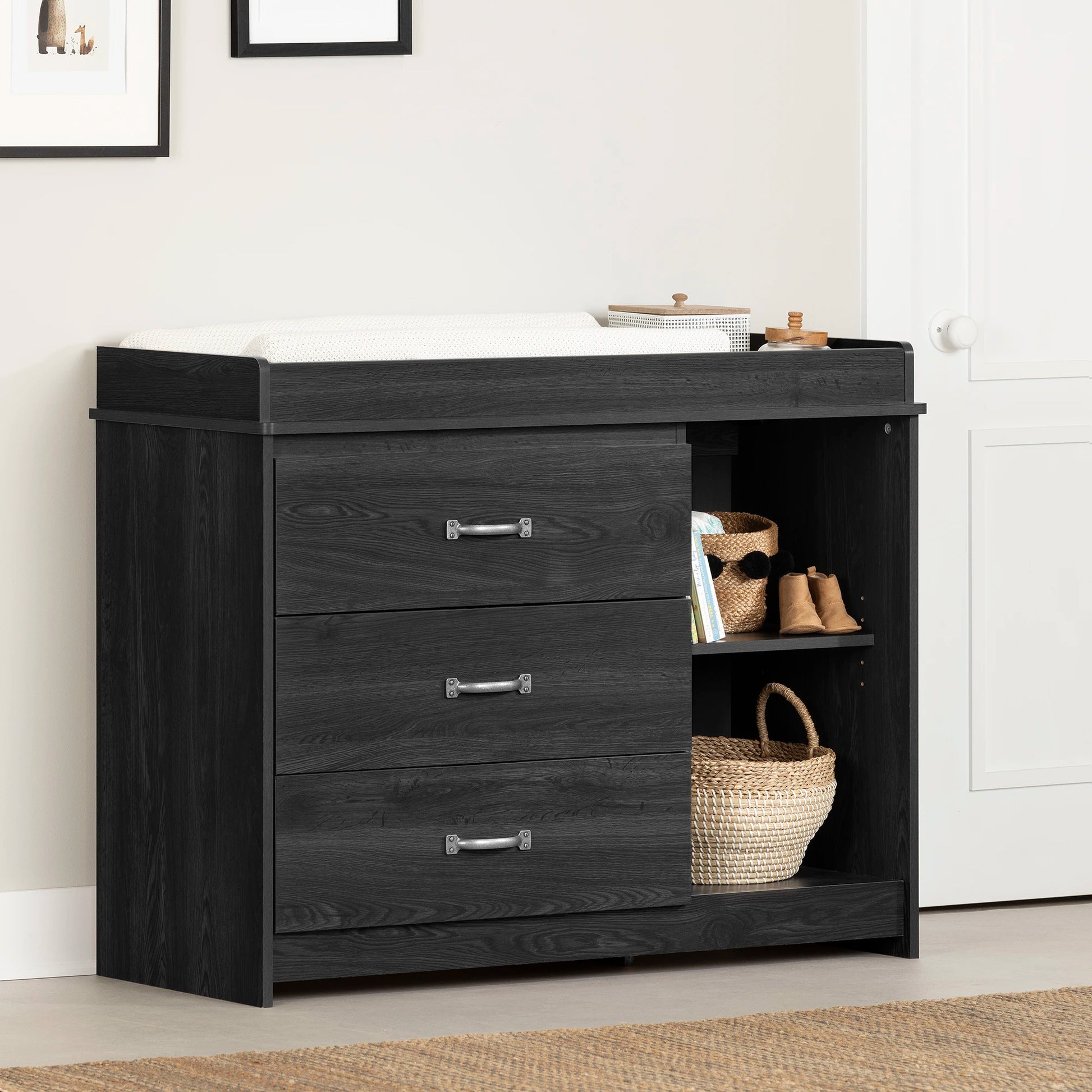 Espresso changing table dresser online