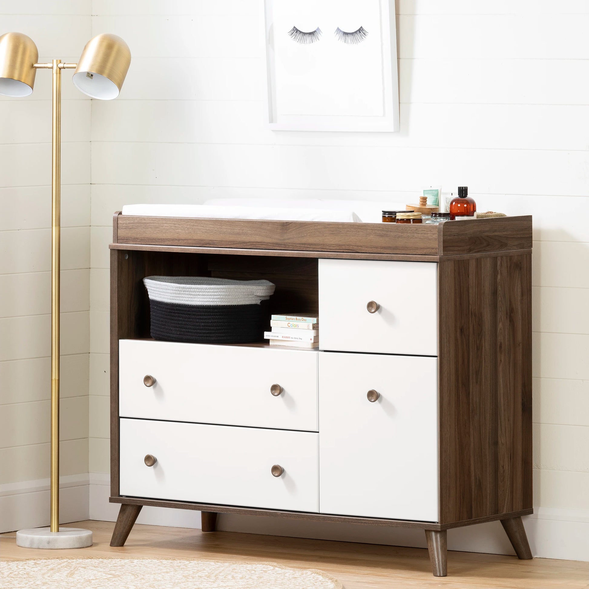 Baby changing table with drawers hotsell