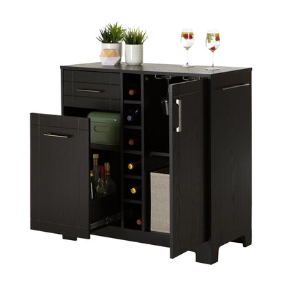 South shore vietti bar cabinet with bottle and glass storage sale