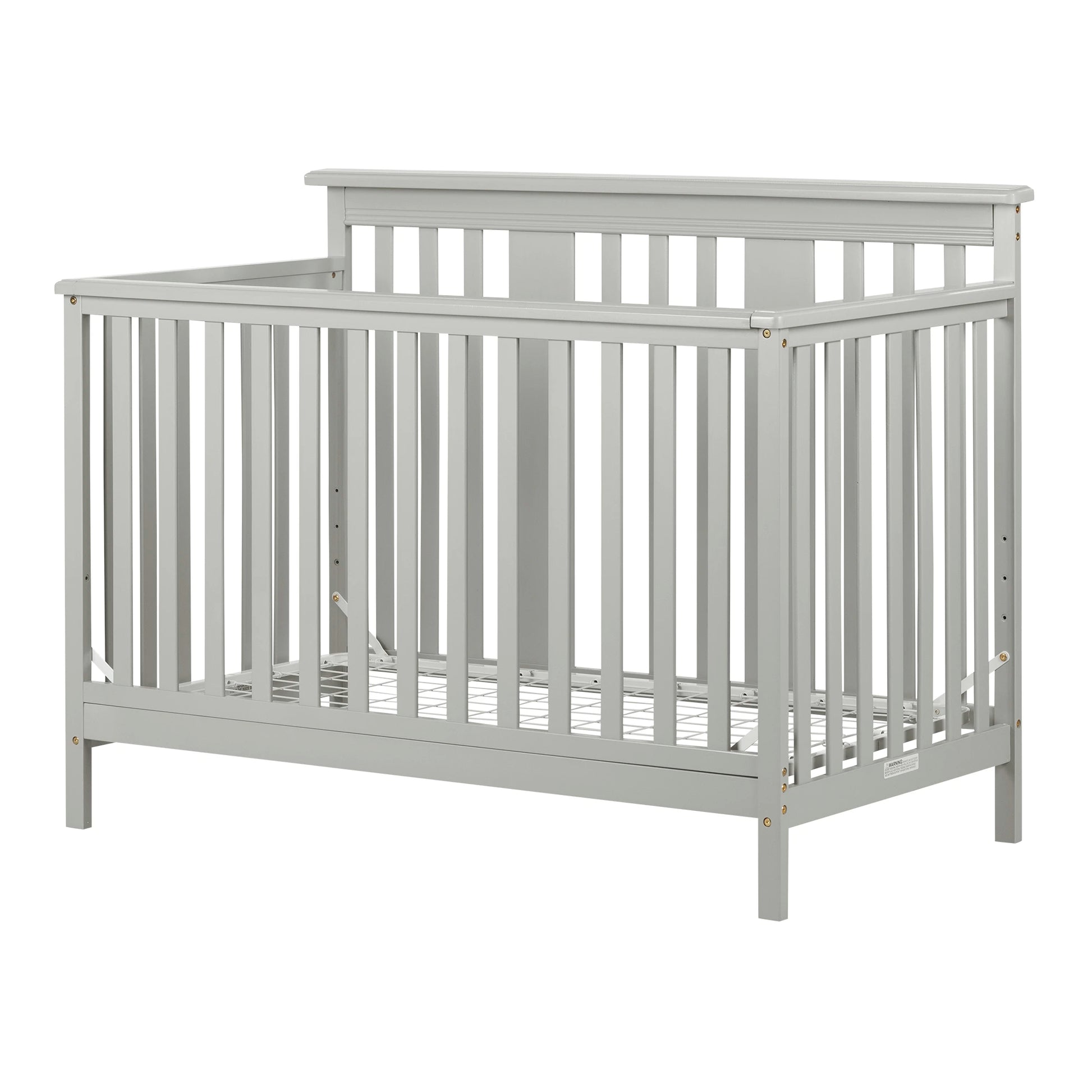 South Shore Cotton Candy Baby Crib 4 Heights with Toddler Rail Soft Grey