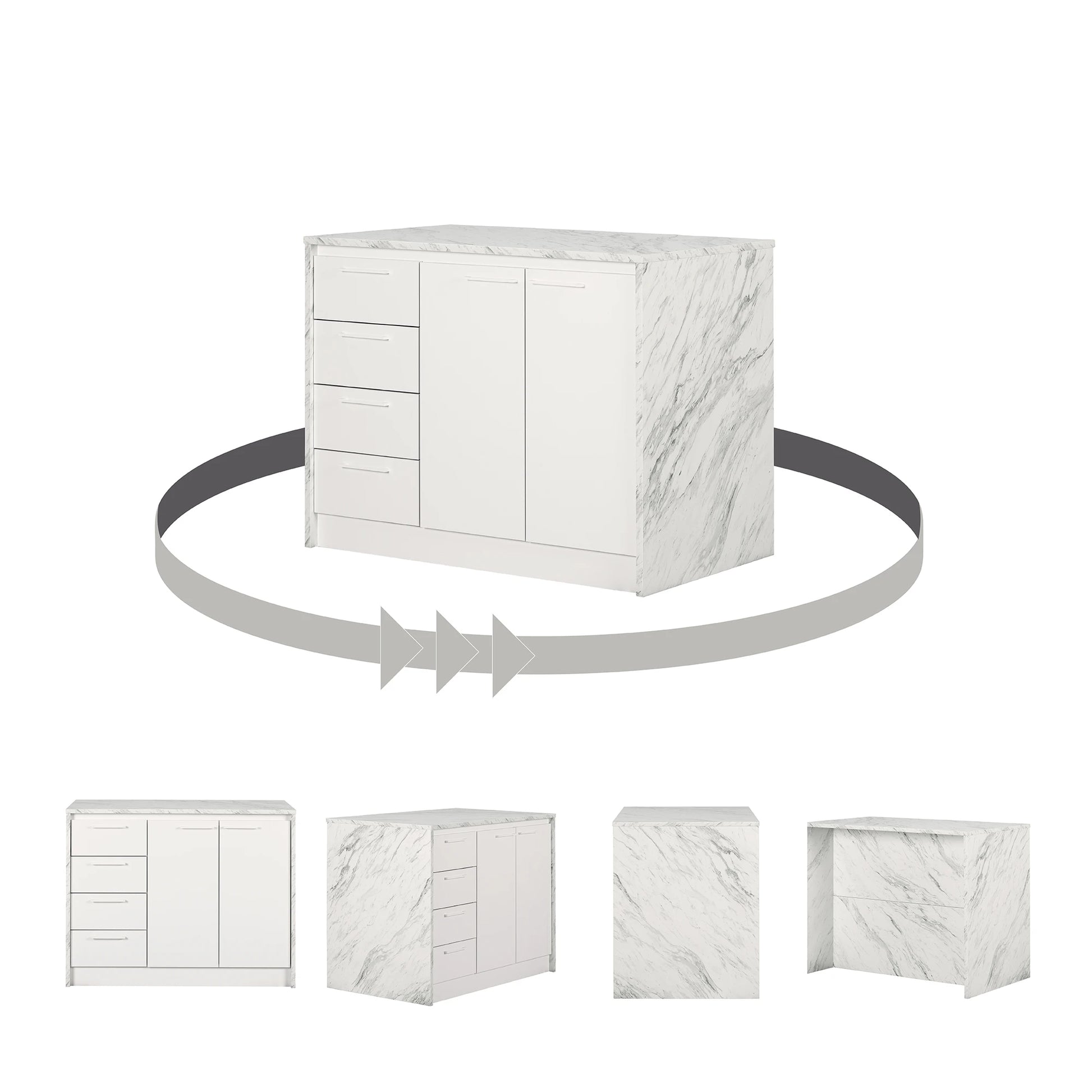 Faux White Marble and White