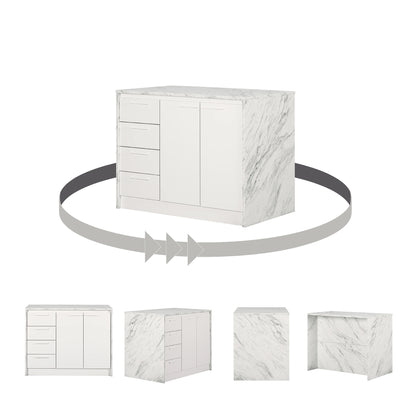 Faux White Marble and White