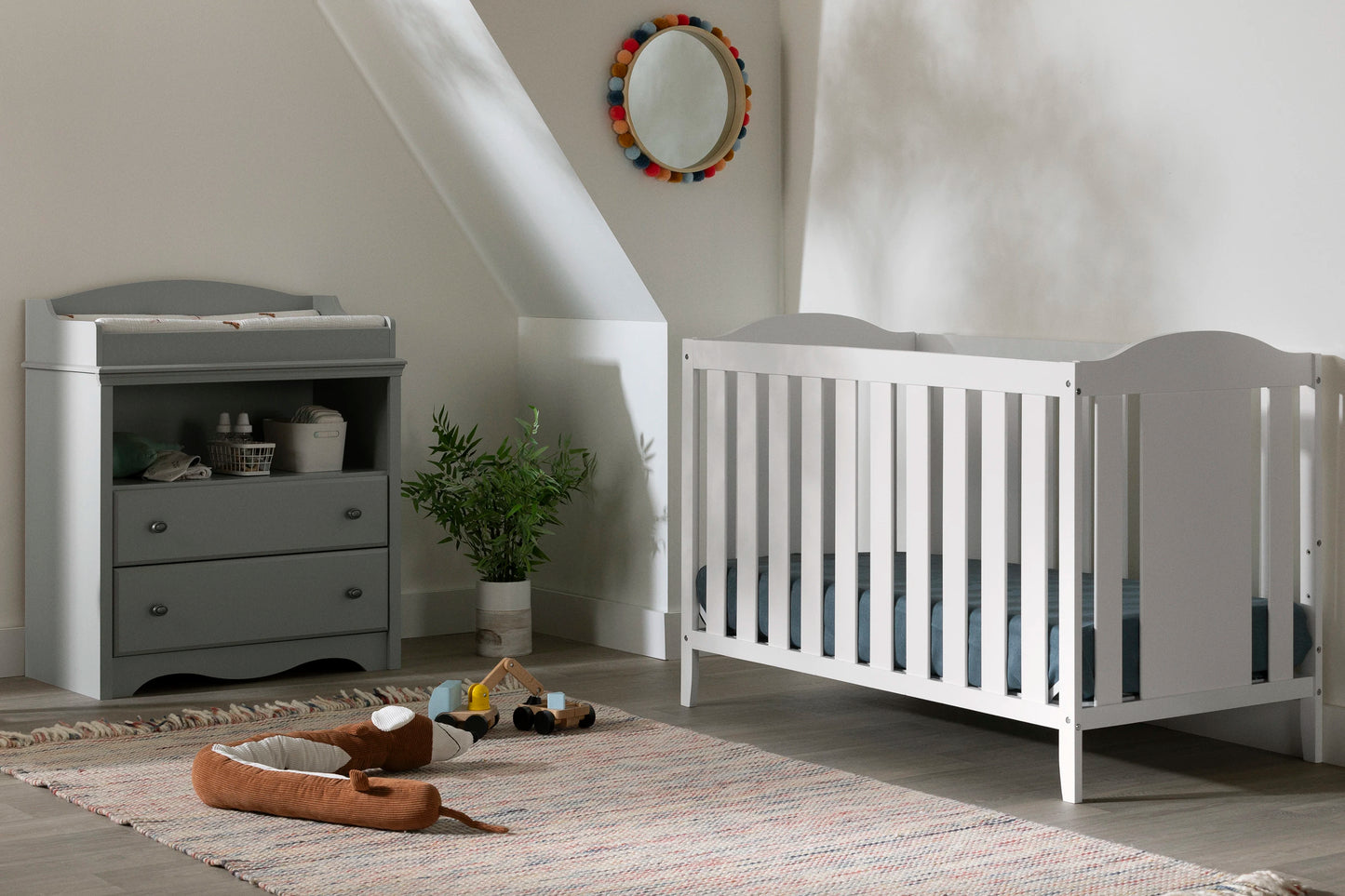 Baby Crib and Changing Table Set 2 Drawer Angel South Shore Furniture Free Shipping