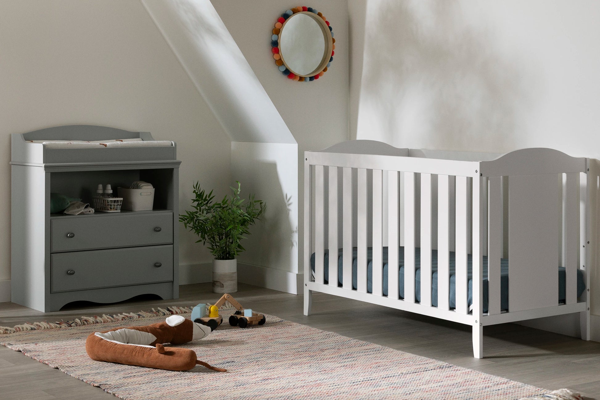 Baby crib with changing table and dresser best sale