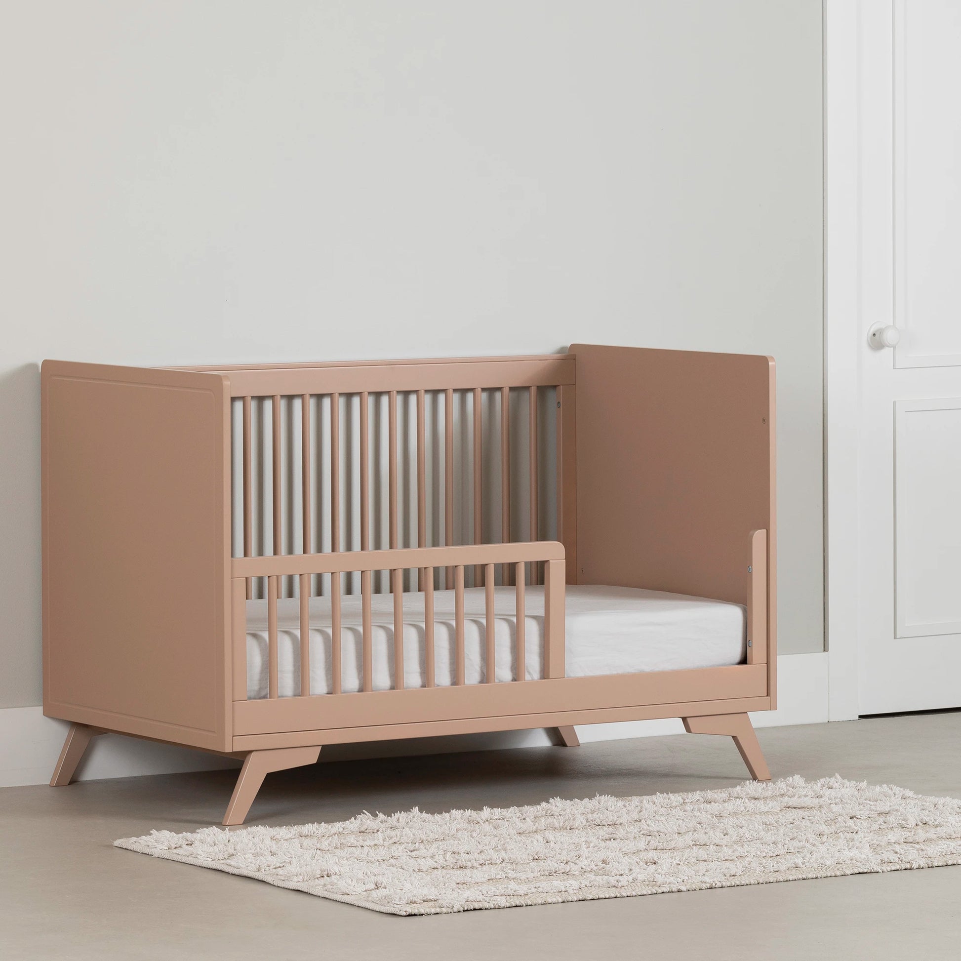 Baby Crib with Adjustable Height and Toddler Rail Milos South Shore Furniture Free Shipping