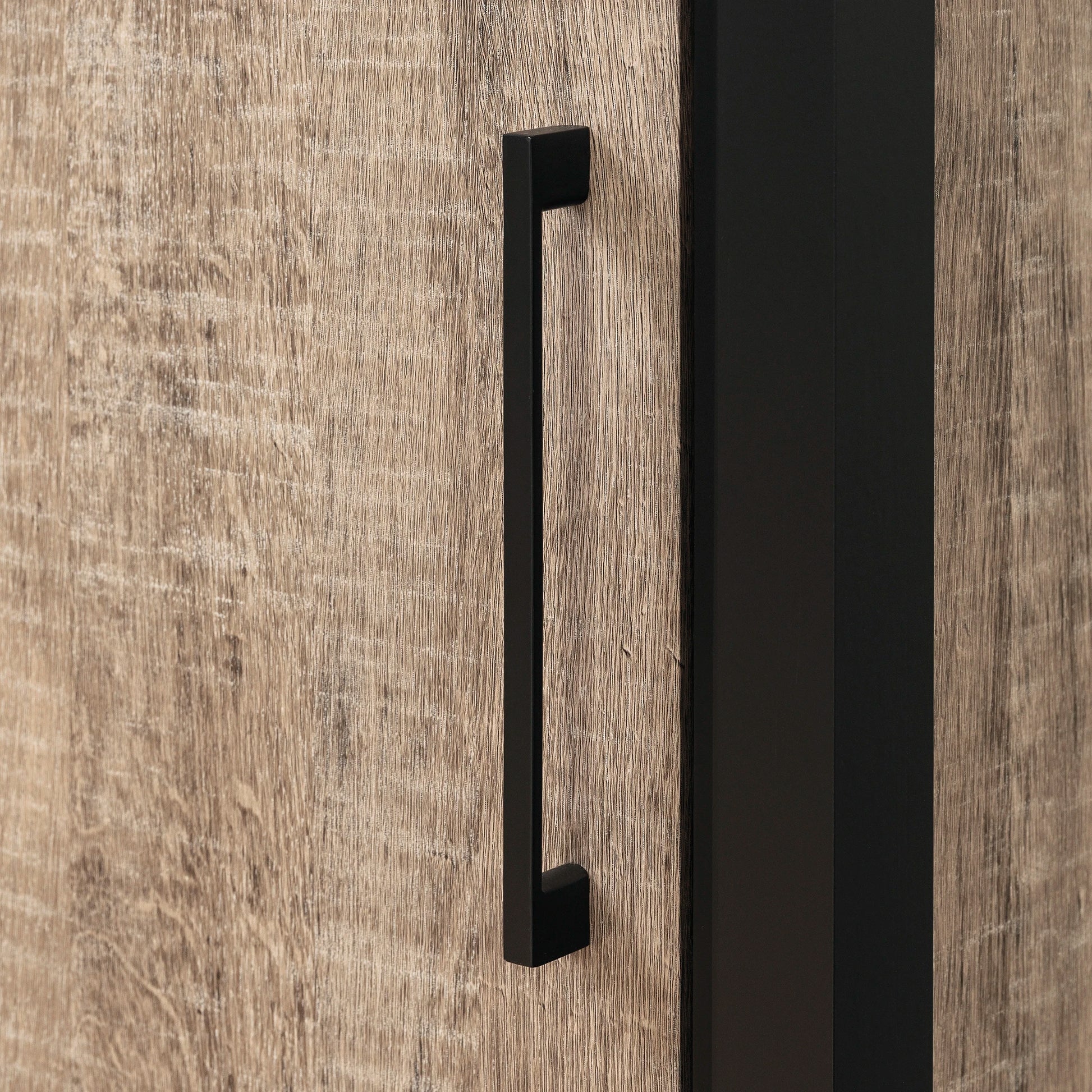 Weathered Oak and Matte Black