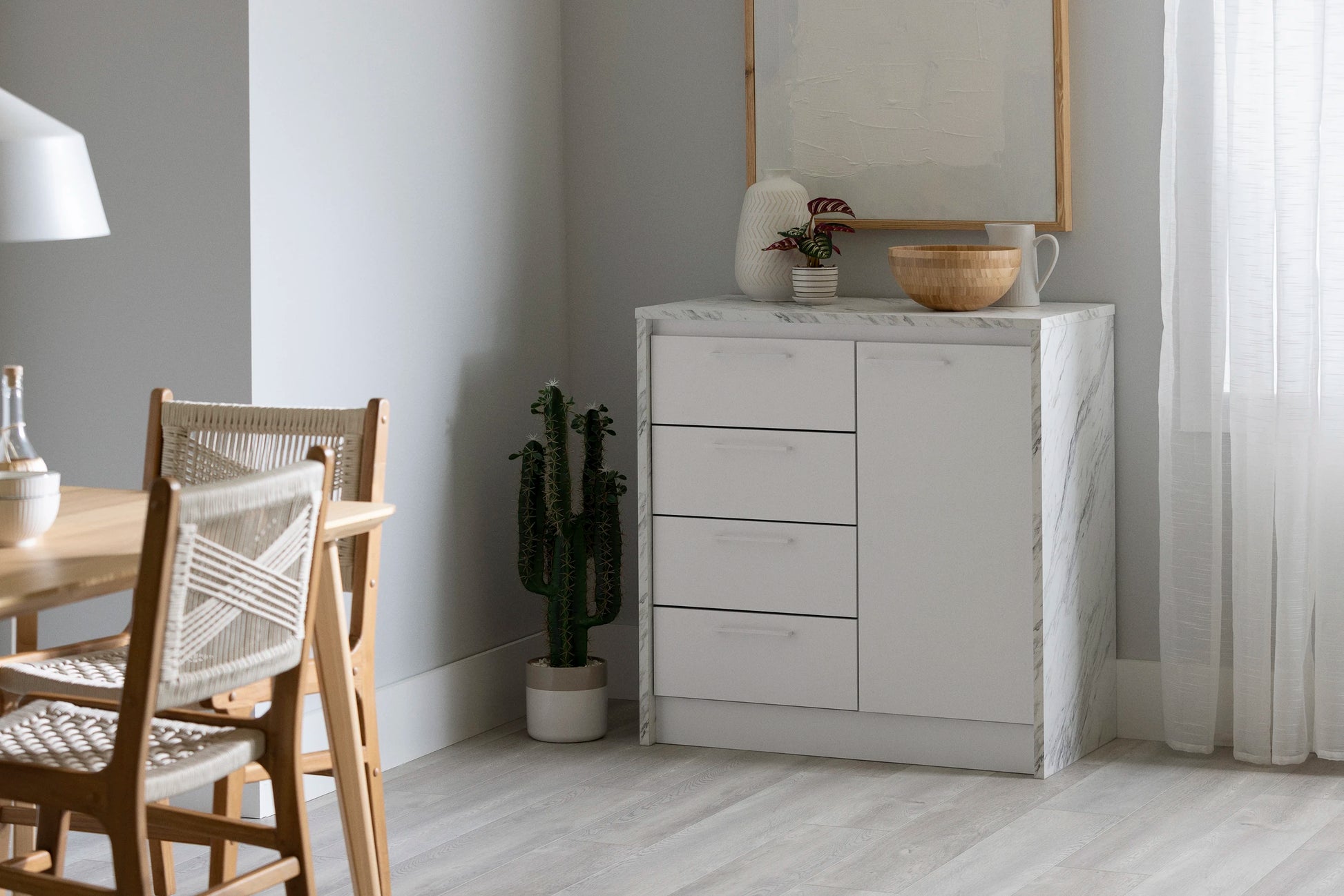 Faux White Marble and White