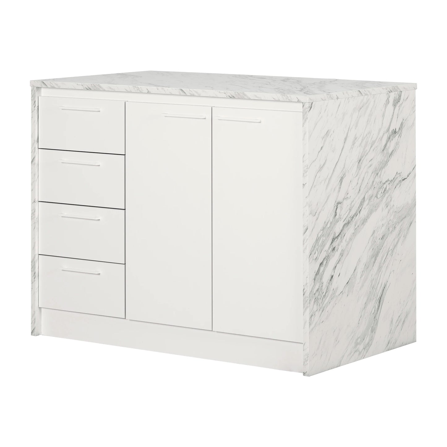 Faux White Marble and White