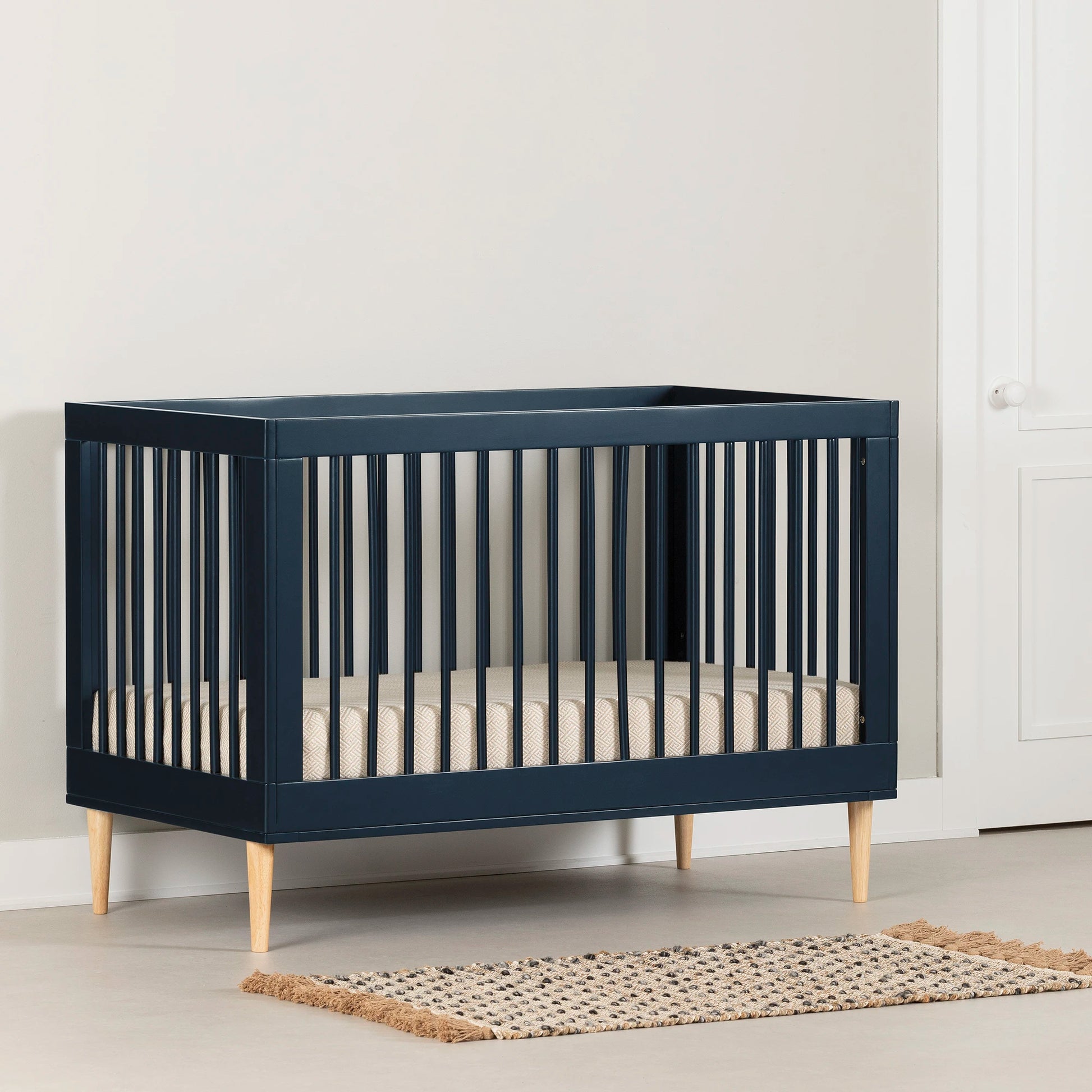 Navy blue crib best sale