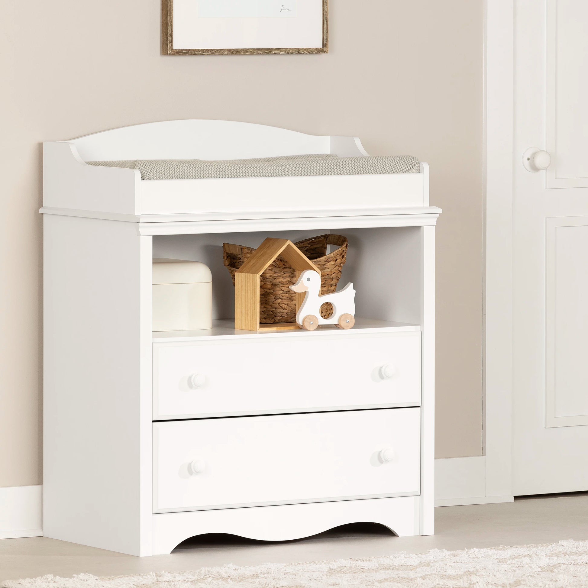 Changing Table with Drawers and Open Storage Angel South Shore Furniture Free Shipping