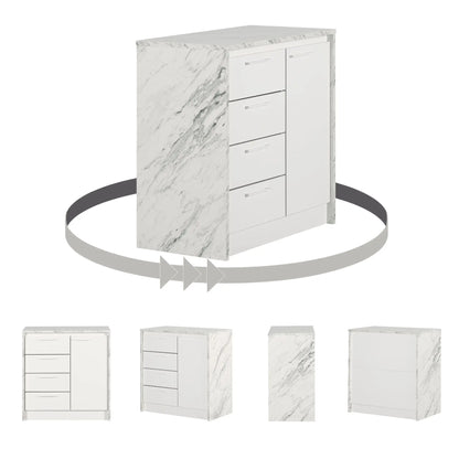 Faux White Marble and White