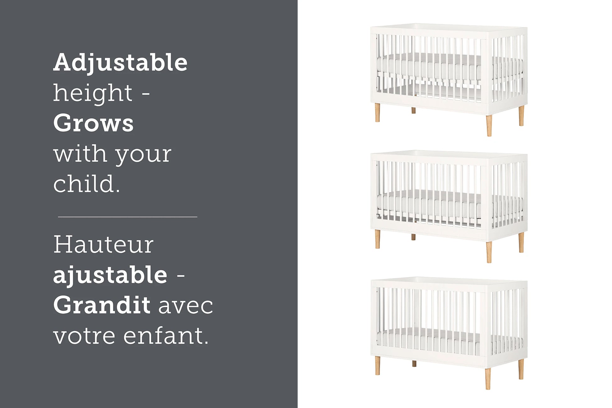 Mini crib adjustable height best sale