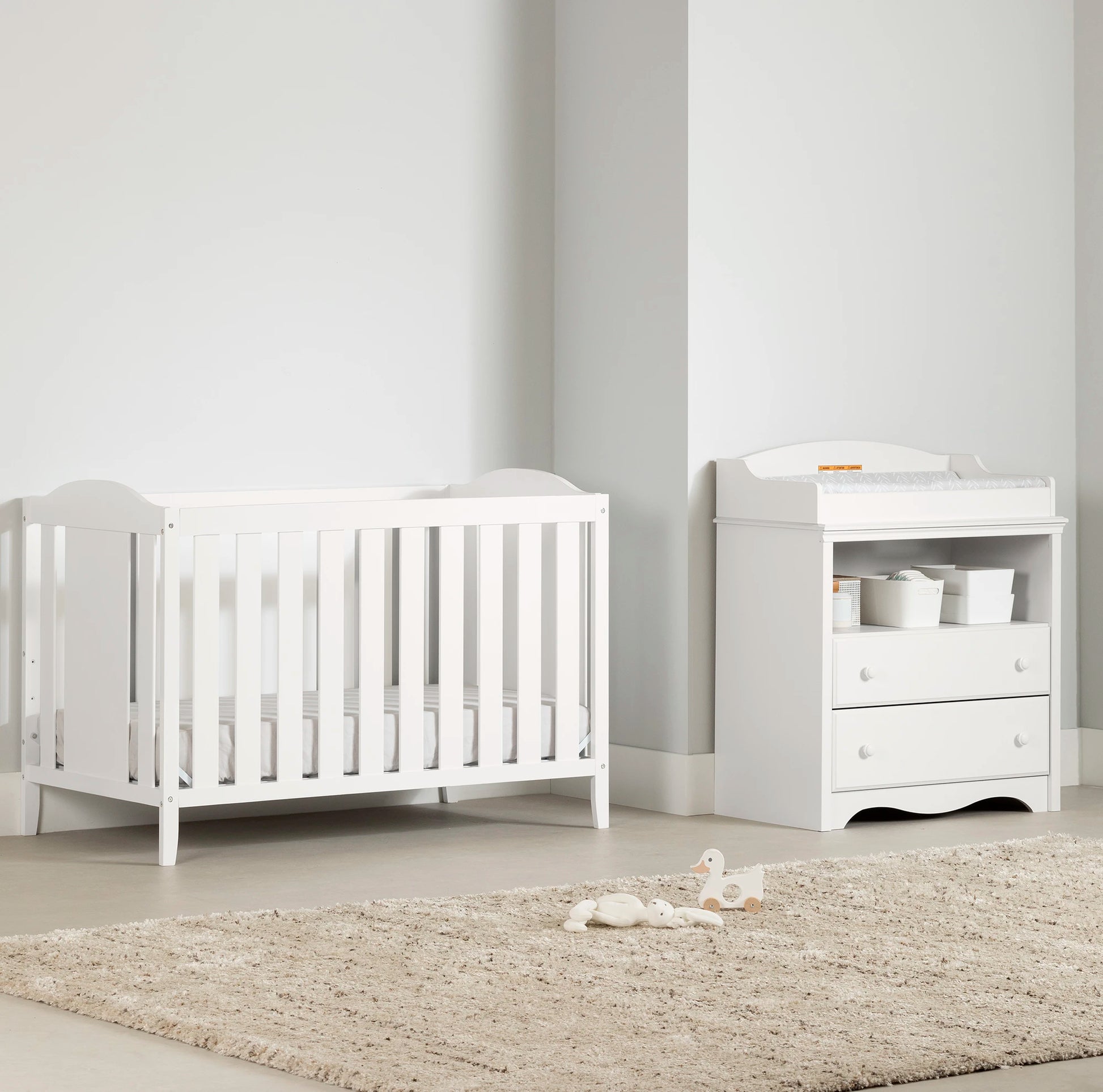 Gray convertible crib with changing table best sale